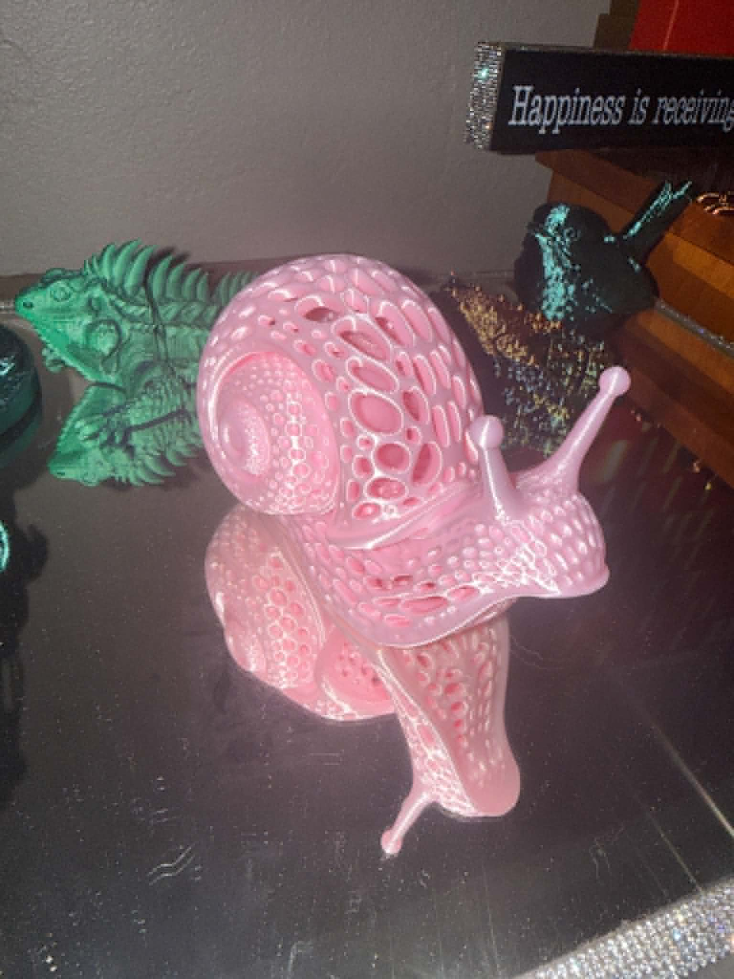 Reserved pink PLA Silk snail for Brianna